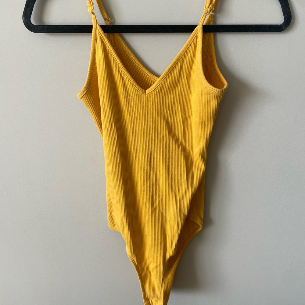 Yellow Ribbed Bodysuit